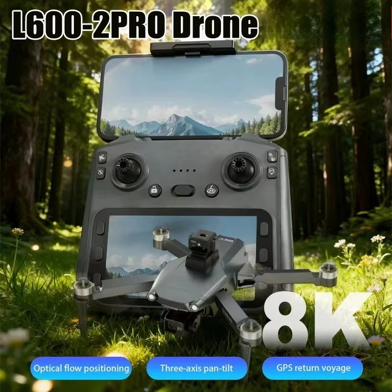 Original L600-2 MAX GPS Drone Professional 8K Dual Camera New 5KM 3-Axis Gimbal Obstacle Avoidance Brushless Quadcopter Toy