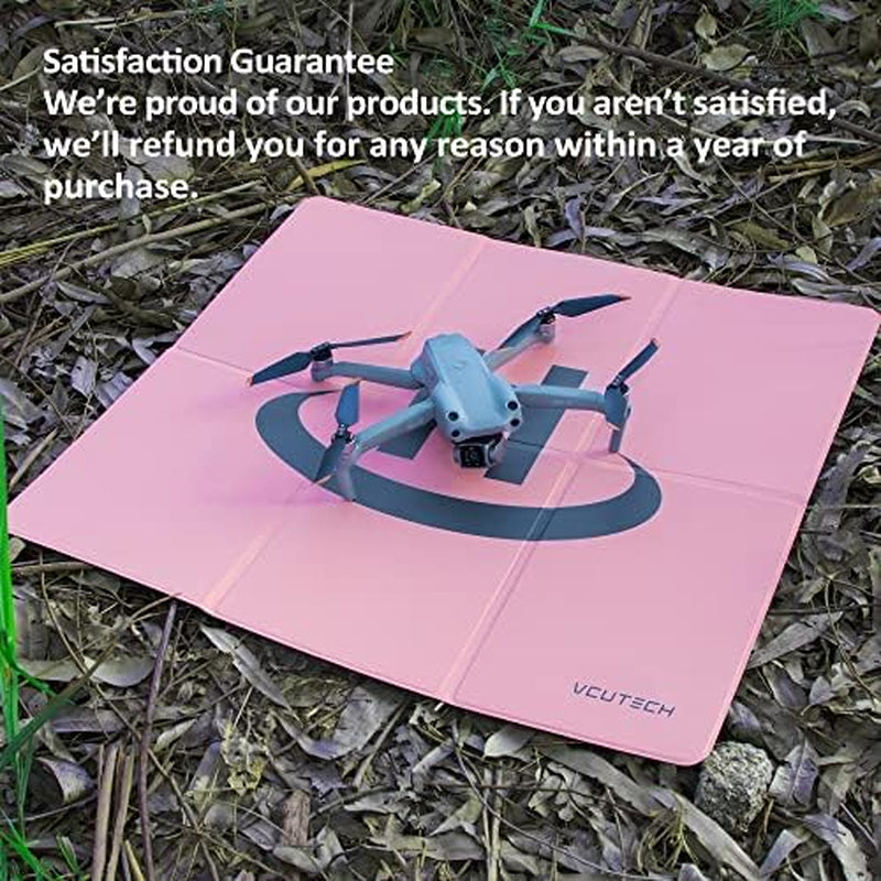 25-Inch Weighted Drone Landing Pad for DJI Mini 3 Pro, Mavic 3, Mavic Air 2/2S, DJI Mini 2, FPV Drone, and Avata Fly More Kit Accessories (Pink)