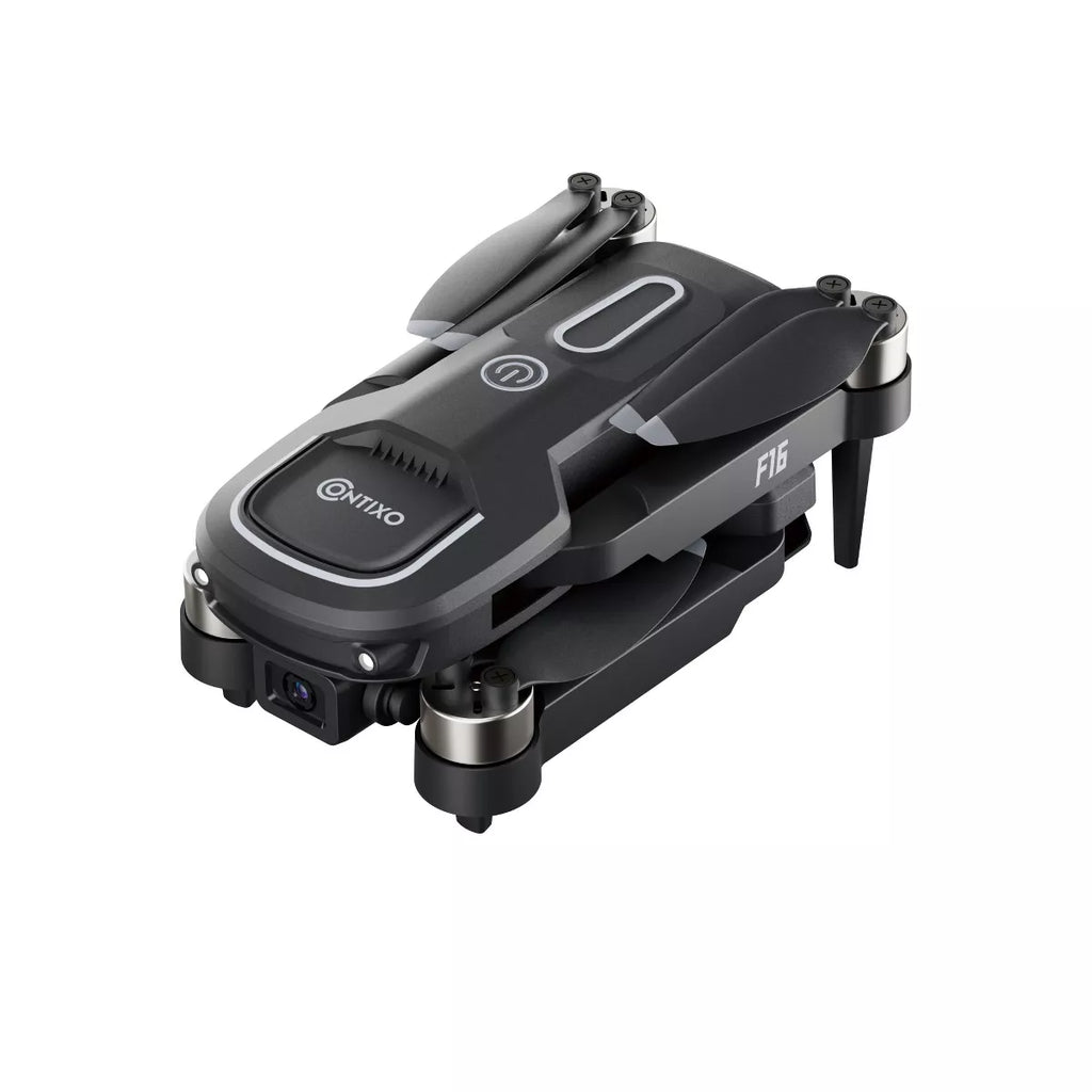 Contixo F16 Ziro Stunt Drone with 1080P HD Camera, FPV Capability, Foldable Design, 16-Minute Flight Time, Brushless Motor, and Follow Me Feature - Black